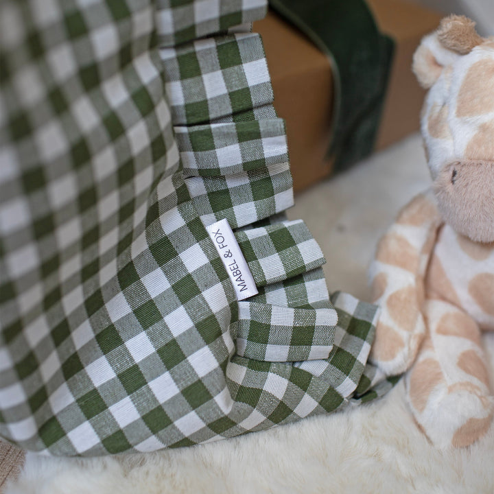 Mabel & Fox - Green Gingham Ruffle Gift Sack