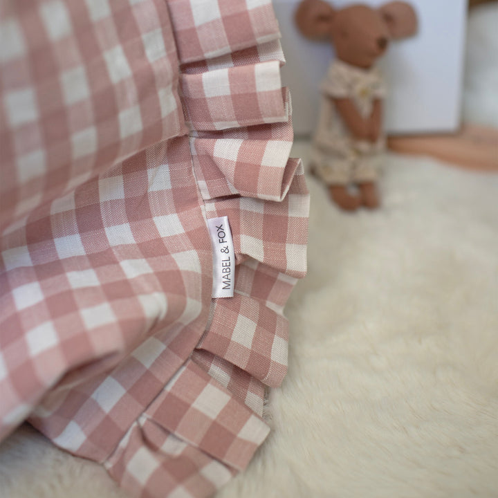 Mabel & Fox - Pink Gingham Ruffle Gift Sack