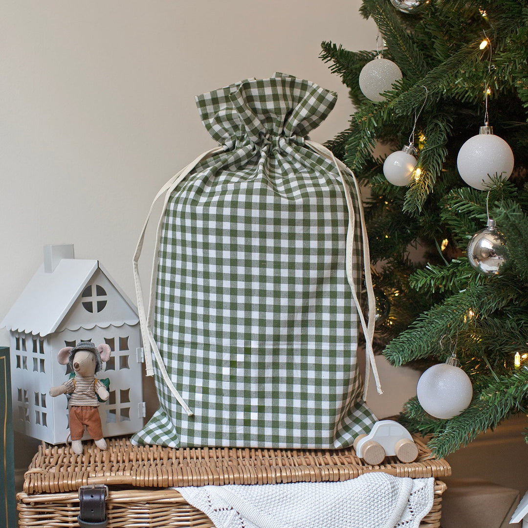 Mabel & Fox - Green Gingham Mini Gift Sack