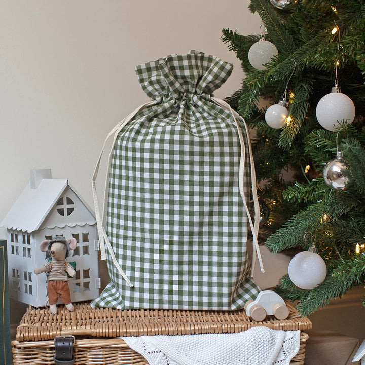 Mabel & Fox - Green Gingham Mini Gift Sack