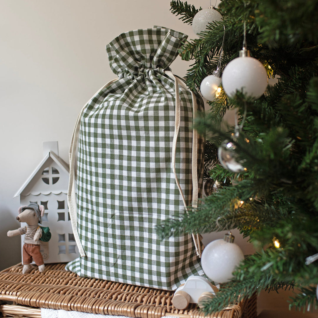 Mabel & Fox - Green Gingham Mini Gift Sack