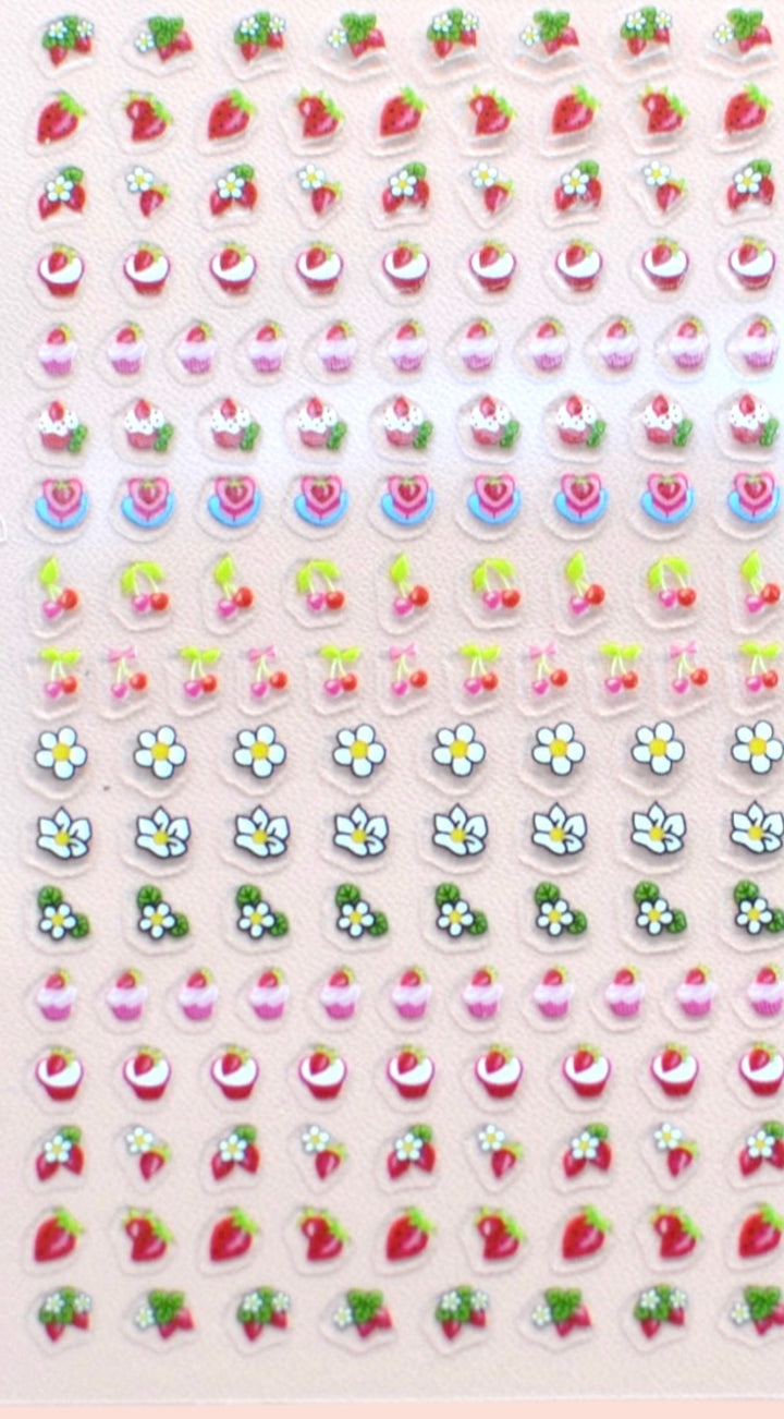 The Natural Play Makeup Company - Strawberry Cupcake Children's Nail Stickers