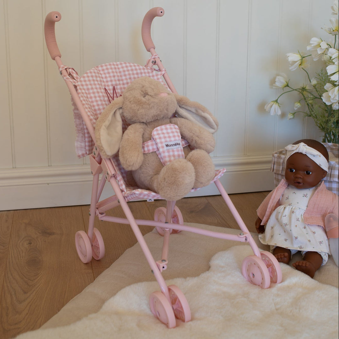 Tutete - Personalised Gingham Doll Stroller - Vichy