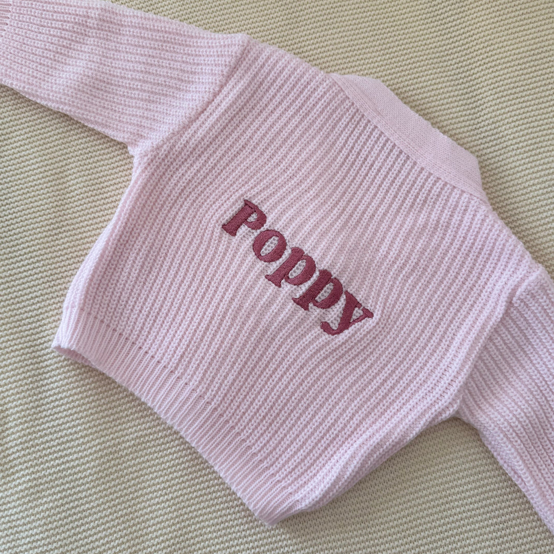 Mabel & Fox - Personalised Knitted Cardigan - Pink