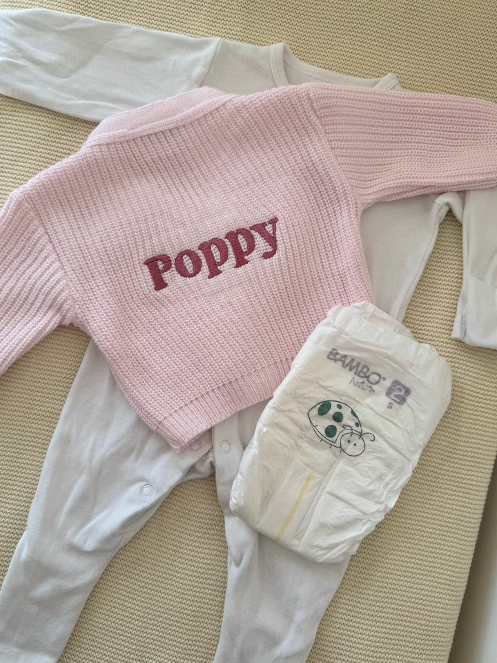 Mabel & Fox - Personalised Knitted Cardigan - Pink