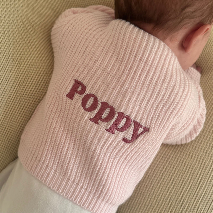 Mabel & Fox - Personalised Knitted Cardigan - Pink