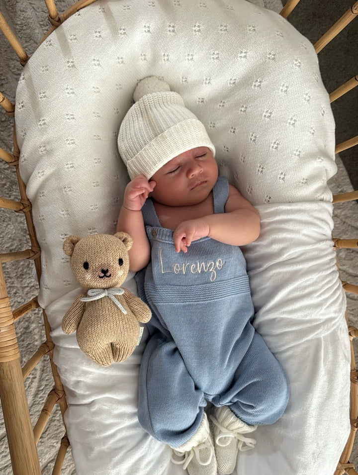 Mabel & Fox - Personalised Knitted Dungarees - Blue - Mabel & Fox