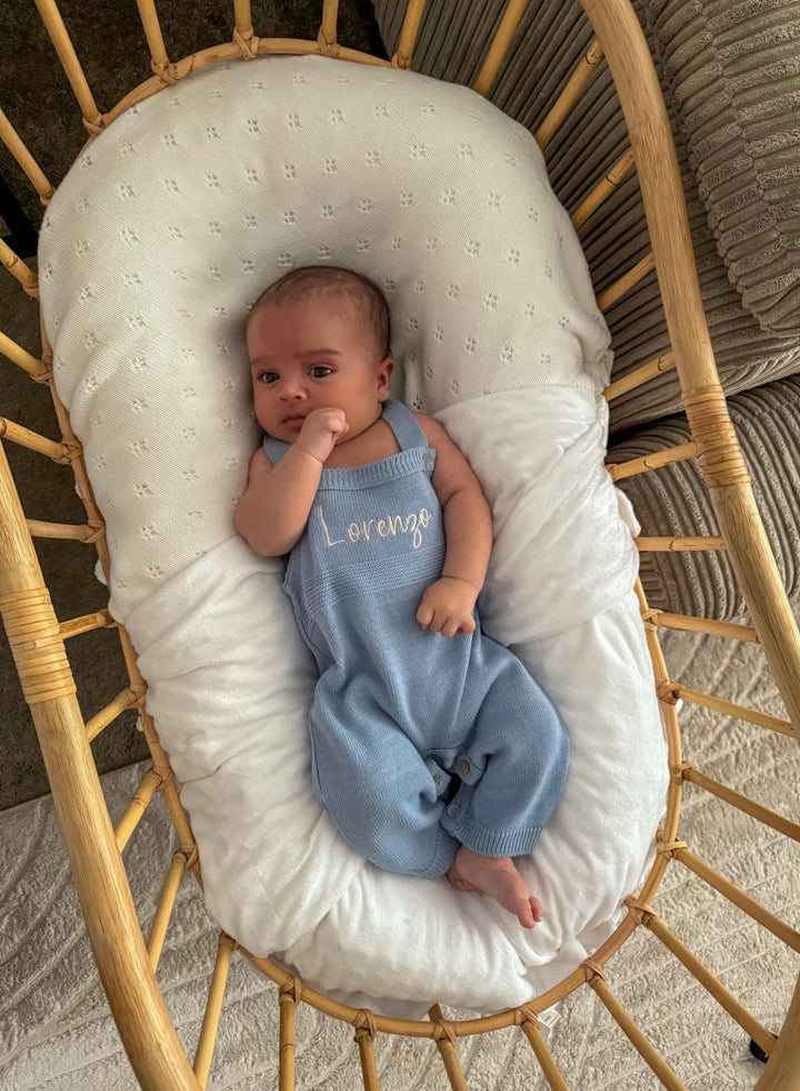 Mabel & Fox - Personalised Knitted Dungarees - Blue - Mabel & Fox