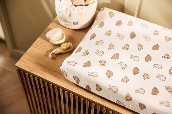 Jollein - Changing Table Basket - Cloudy Rib - Oatmeal - Mabel & Fox