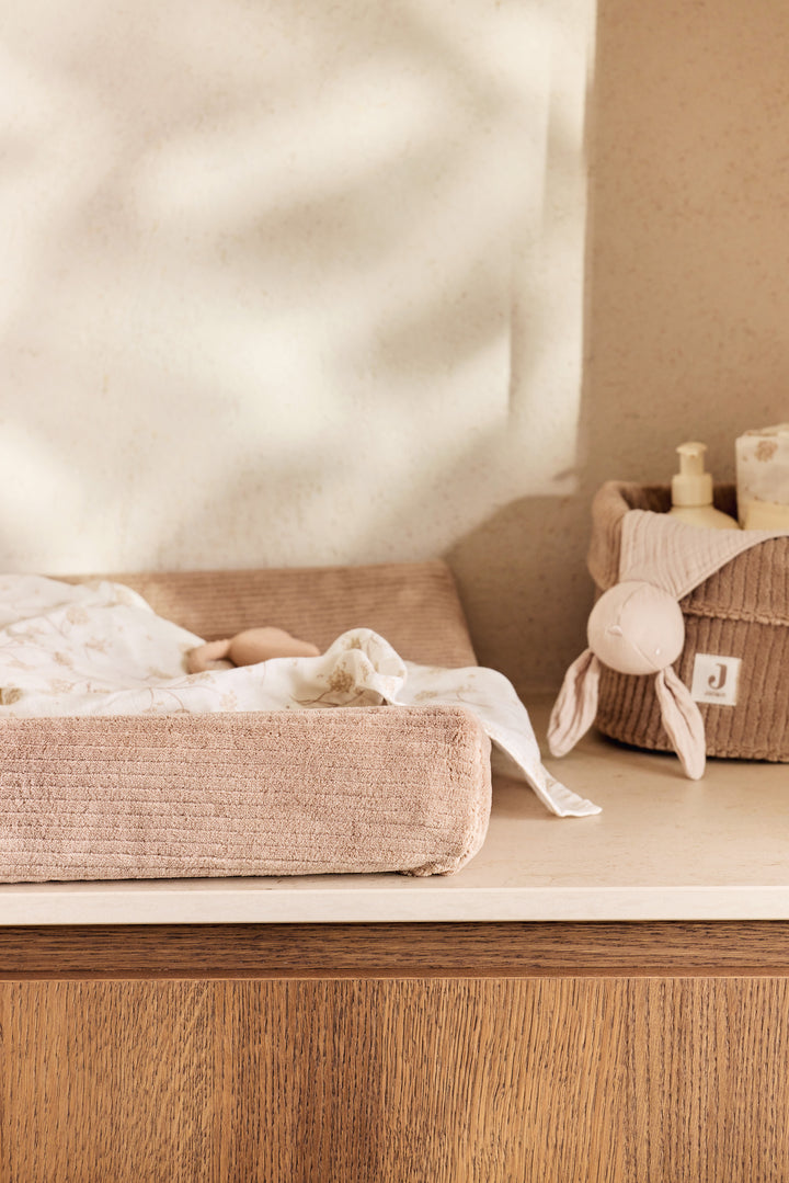Jollein - Changing Table Basket - Cloudy Rib - Milky Coffee - Mabel & Fox