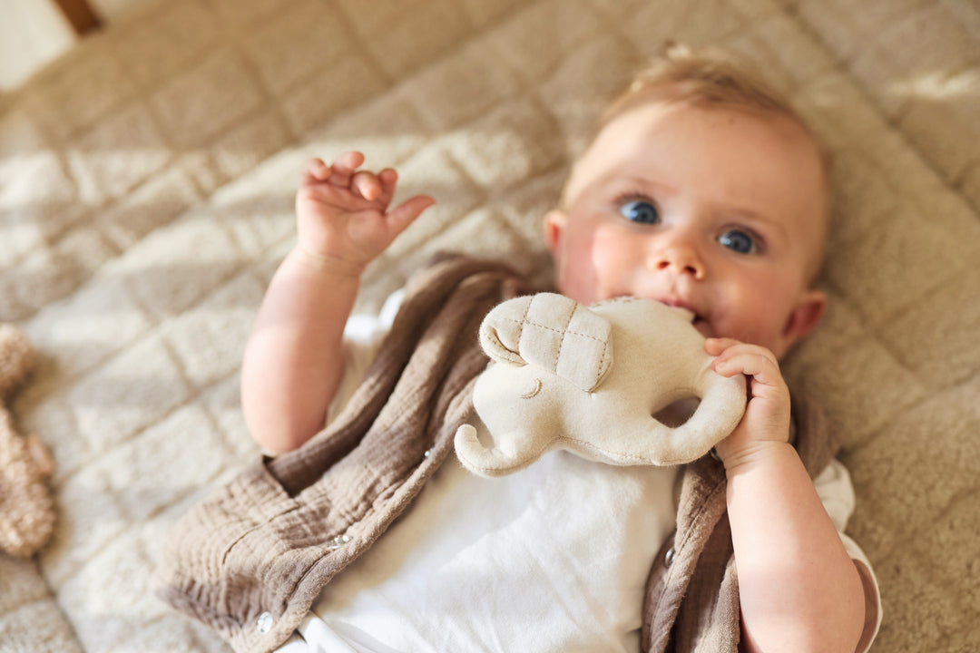 Jollein - Playpen Mat - Cloudy Rib - Milky Coffee - 75x95cm - Mabel & Fox