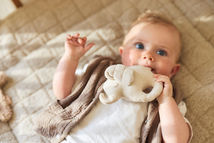 Jollein - Playpen Mat - Cloudy Rib - Milky Coffee - 75x95cm - Mabel & Fox