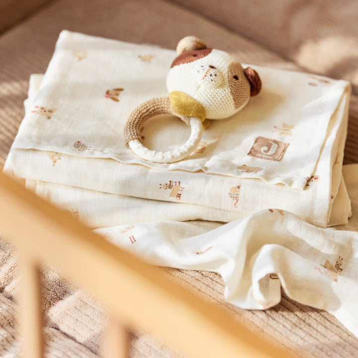 Jollein -  Swaddle Muslin - 115x115cm - Animal Friends - (2 pack)