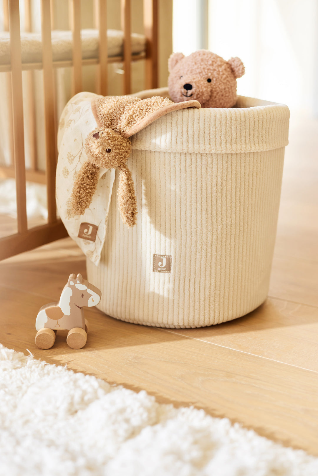 Jollein - Storage Basket - Cloudy Rib - Oatmeal - Mabel & Fox