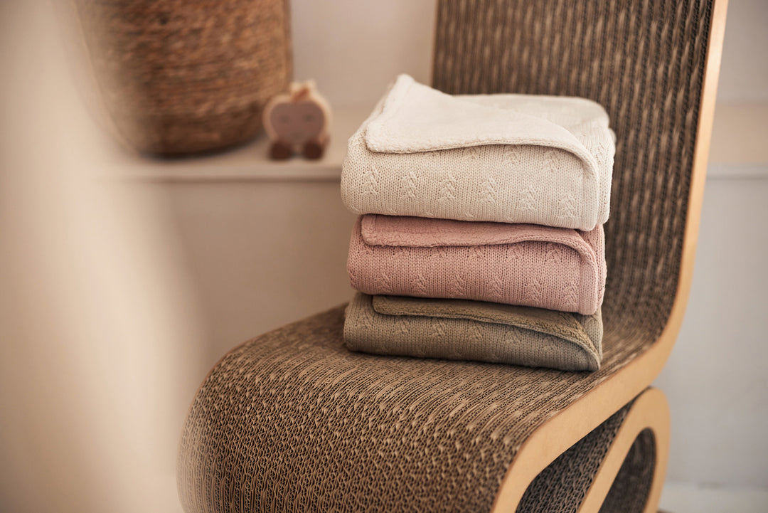 Jollein - Cradle Blanket - Grain Knit - Olive Green - Mabel & Fox