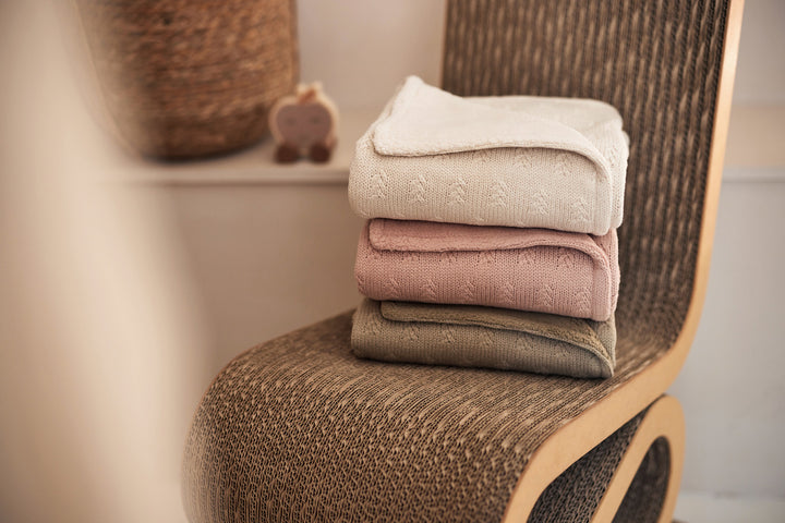 Jollein - Cradle Blanket - Grain Knit - Olive Green - Mabel & Fox