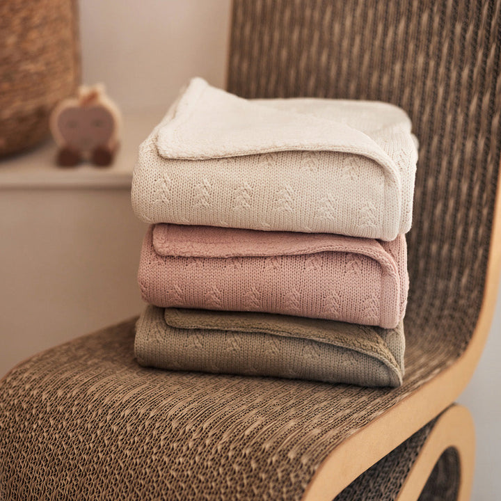 Jollein - Cradle Blanket - Grain Knit - Oatmeal - Mabel & Fox