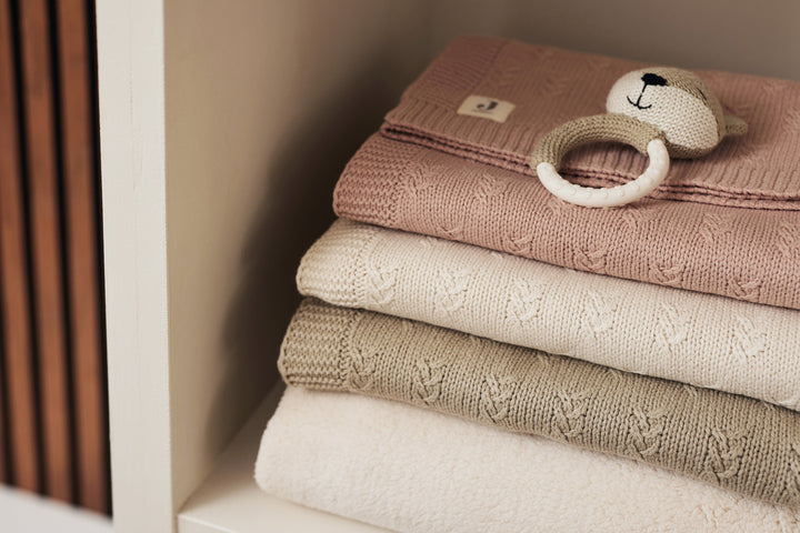 Jollein - Cradle Blanket - Grain Knit - Olive Green - Mabel & Fox