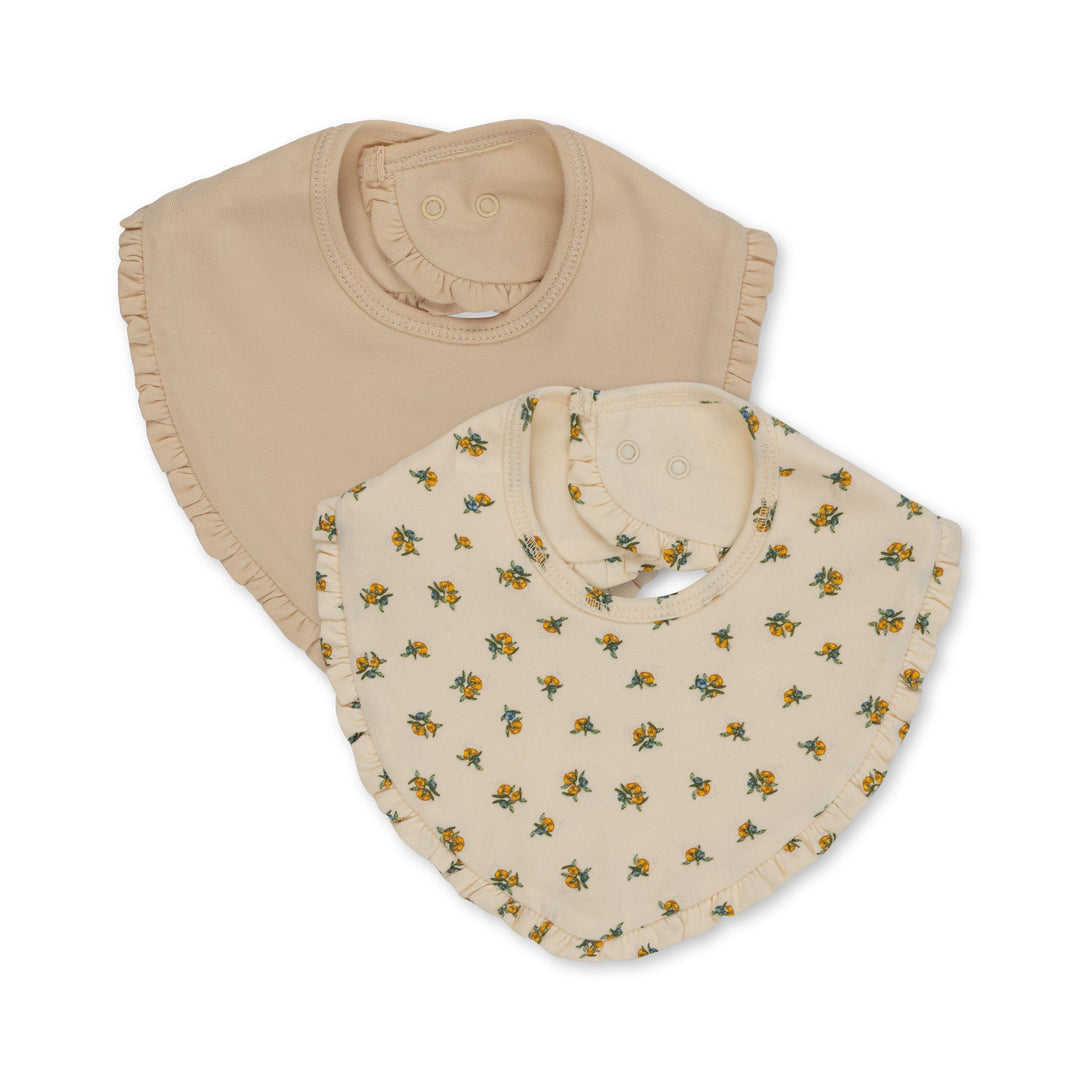 Konges Slojd - Basic Frill Bib - Peonia Limone / Brazilian Sand