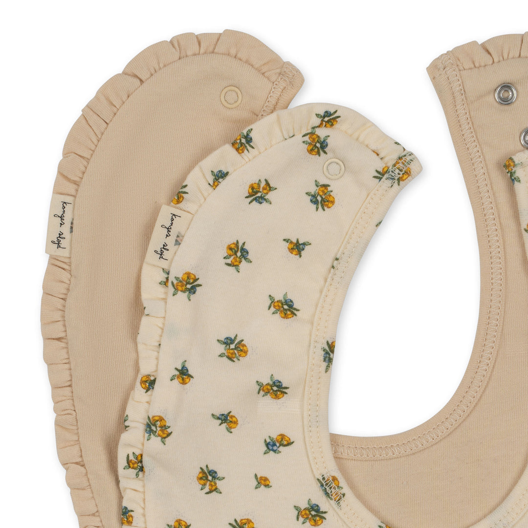 Konges Slojd - Basic Frill Bib - Peonia Limone / Brazilian Sand - Mabel & Fox