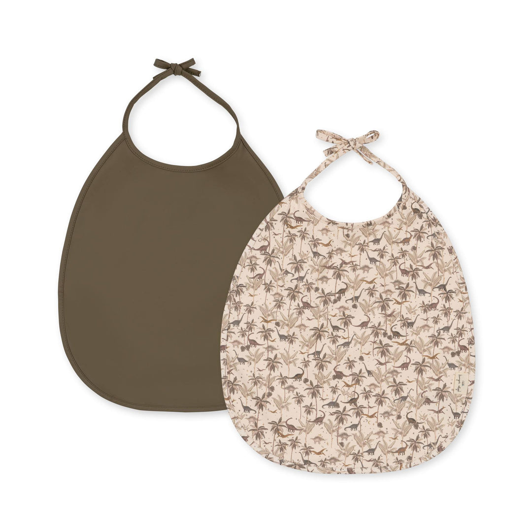 Konges Slojd - Dinner Bib - Dinosaur/Capers (2 Pack) - Mabel & Fox