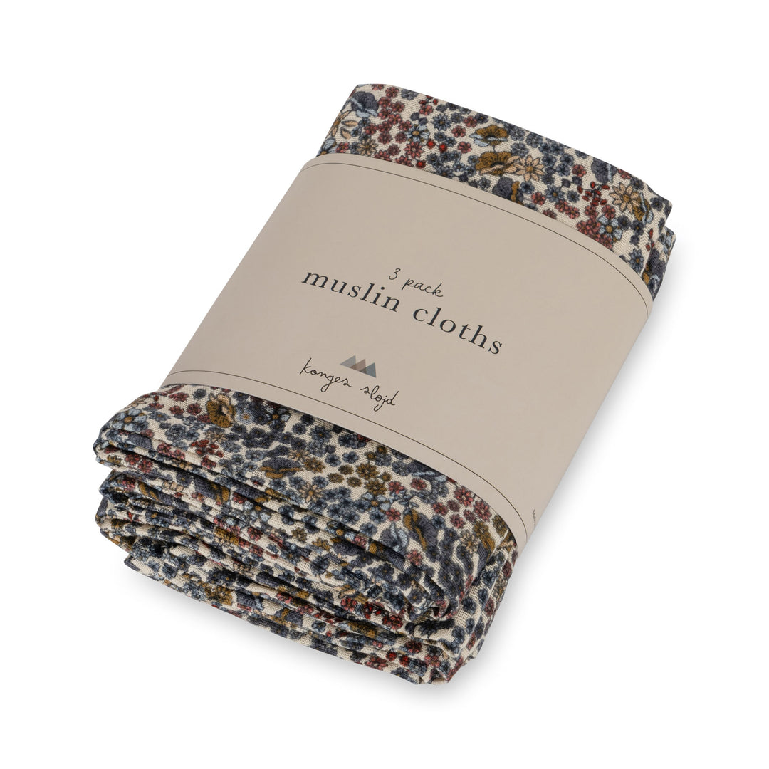 Konges Slojd - Muslin Cloths - Vivi Fleur (3 pack) - Mabel & Fox