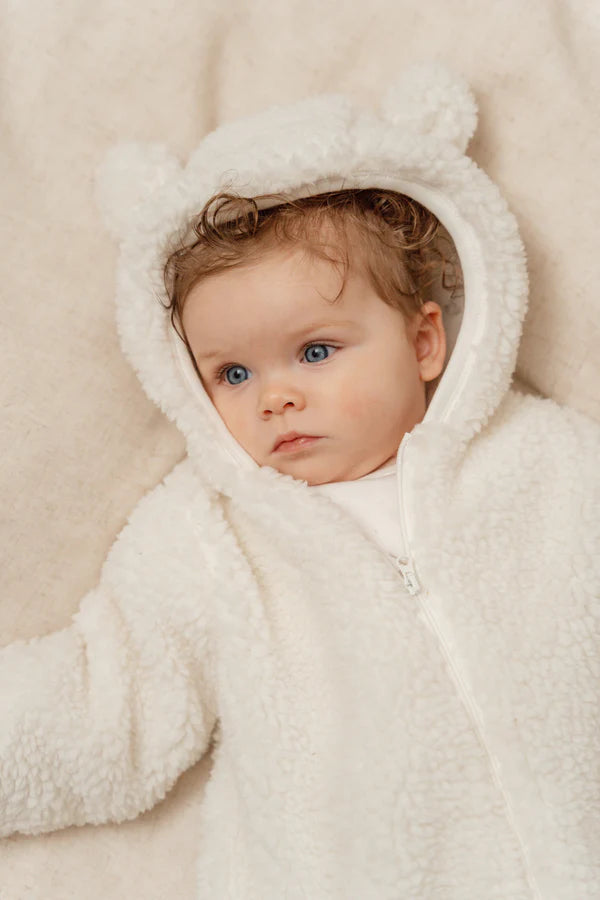 Little Dutch - Teddy One-Piece Suit Baby Bunny - Off-White