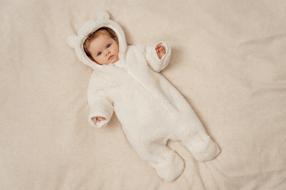 Little Dutch - Teddy One-Piece Suit Baby Bunny - Off-White