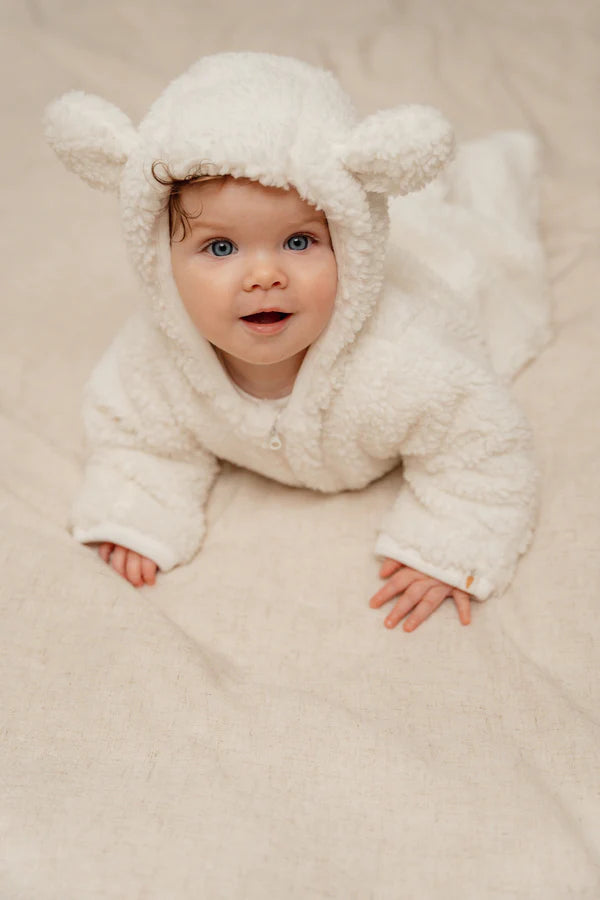 Little Dutch - Teddy One-Piece Suit Baby Bunny - Off-White