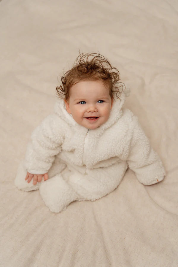 Little Dutch - Teddy One-Piece Suit Baby Bunny - Off-White