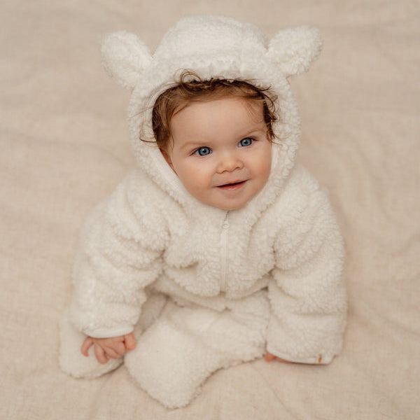 Little Dutch - Teddy One-Piece Suit - Baby Bunny Off-White