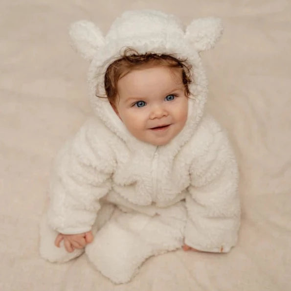 Little Dutch - Teddy One-Piece Suit Baby Bunny - Off-White