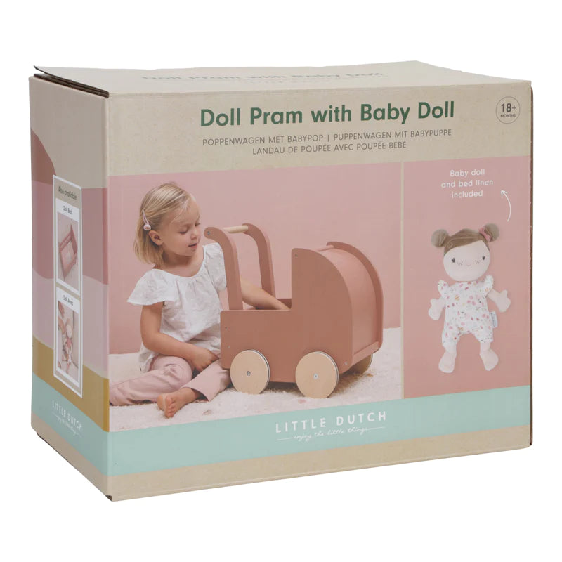 Little Dutch - Doll Pram with Textiles & Doll