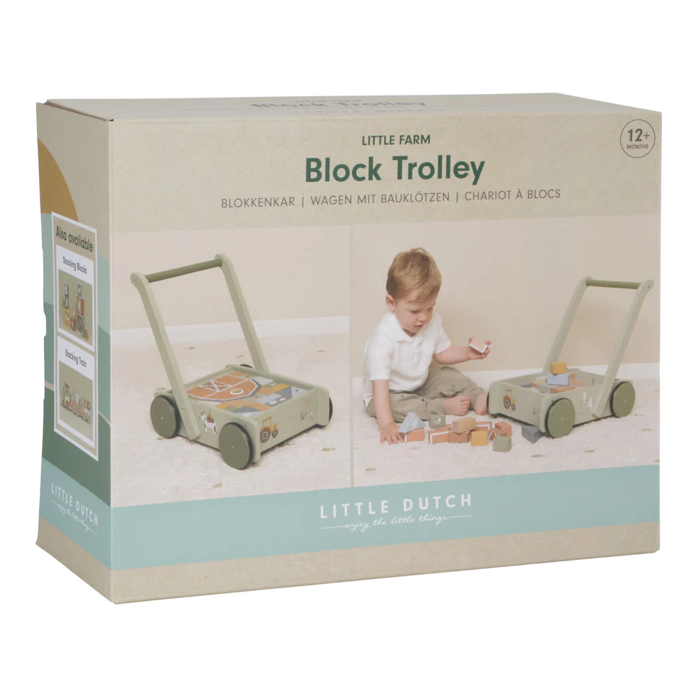 Wooden top block trolley