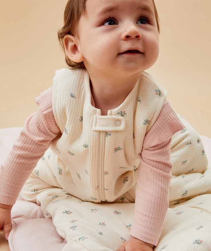 Baby Mori - Ribbed Front Opening Sleeping Bag - 2.5 TOG - Floral - Mabel & Fox