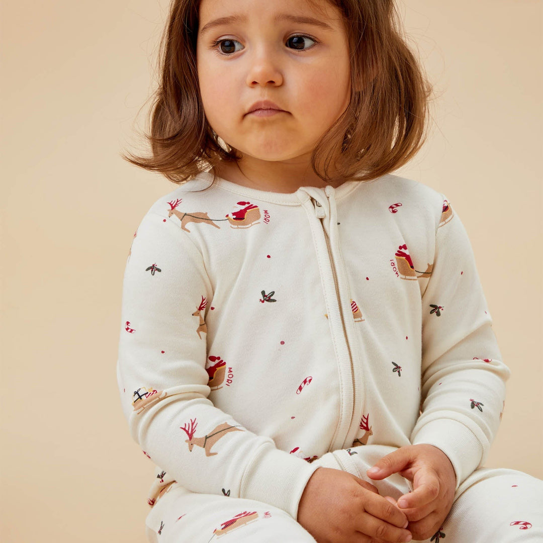 Baby Mori -Clever Zip Sleepsuit - Jolly Journey - Mabel & Fox