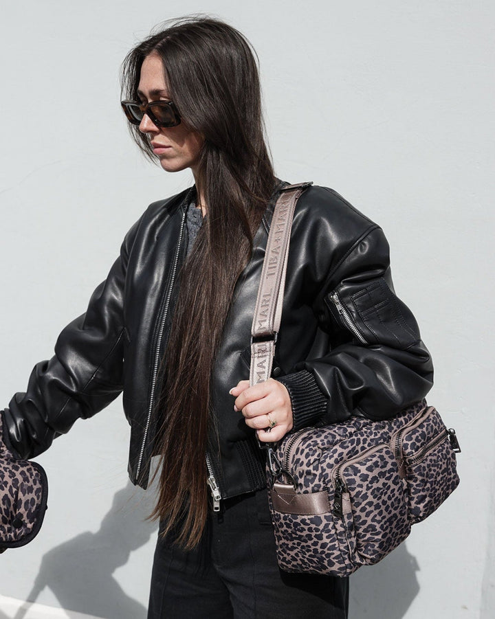 Axel Buggy Organiser / Changing Bag Brown Tonal Leopard - Mabel & Fox