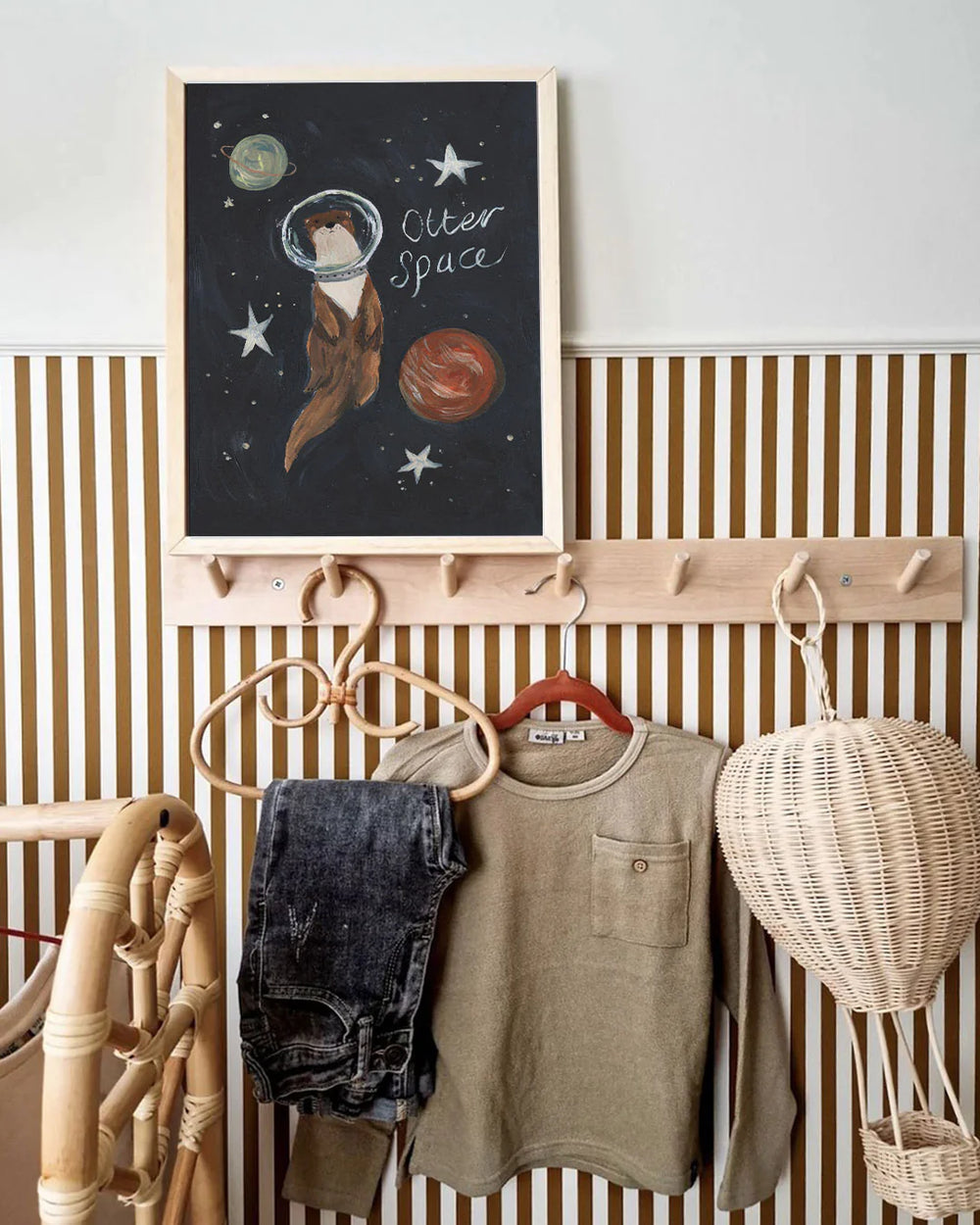 Lion & The Pear - Hand-Illustrated Print - Otter Space - Mabel & Fox