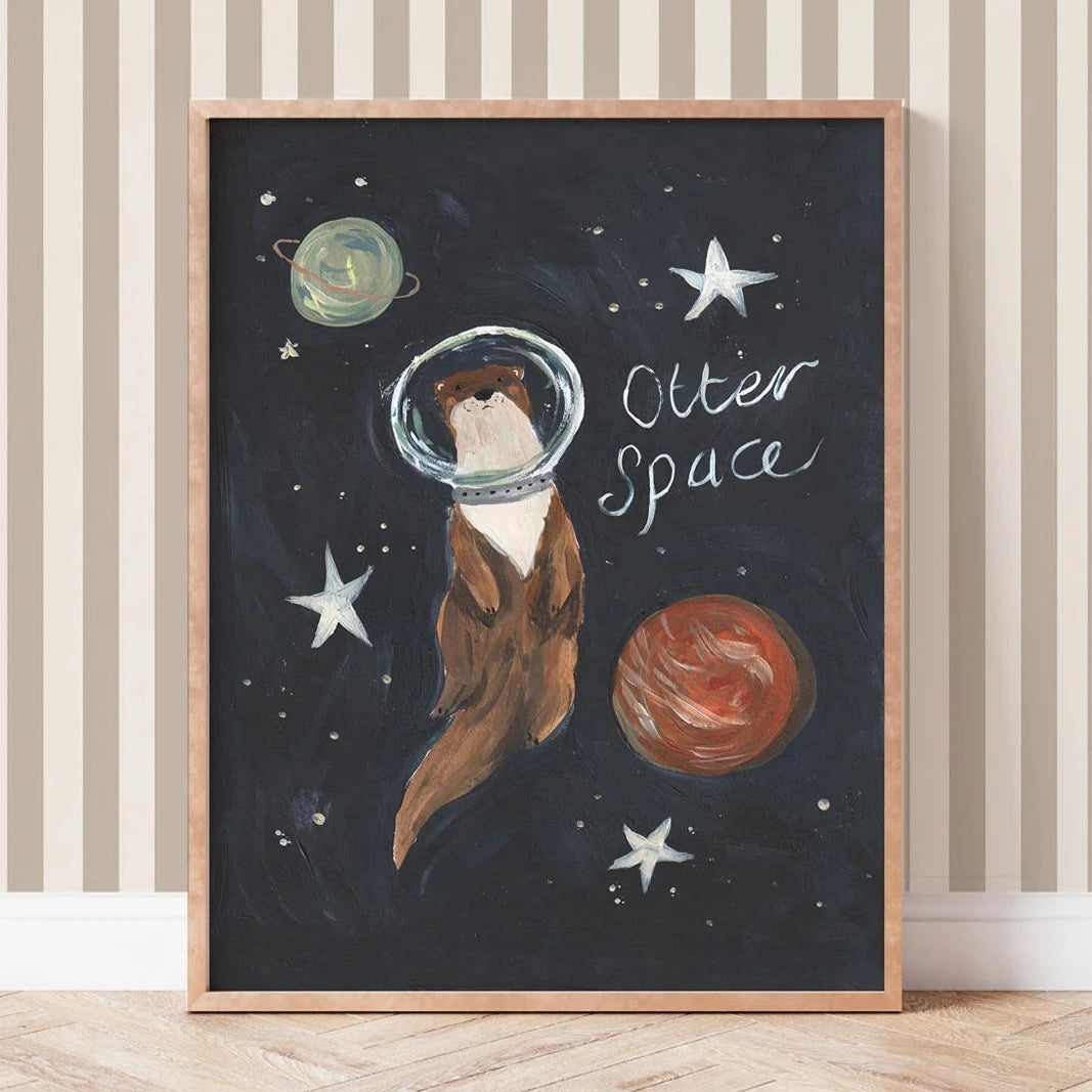 Lion & The Pear - Hand-Illustrated Print - Otter Space - Mabel & Fox