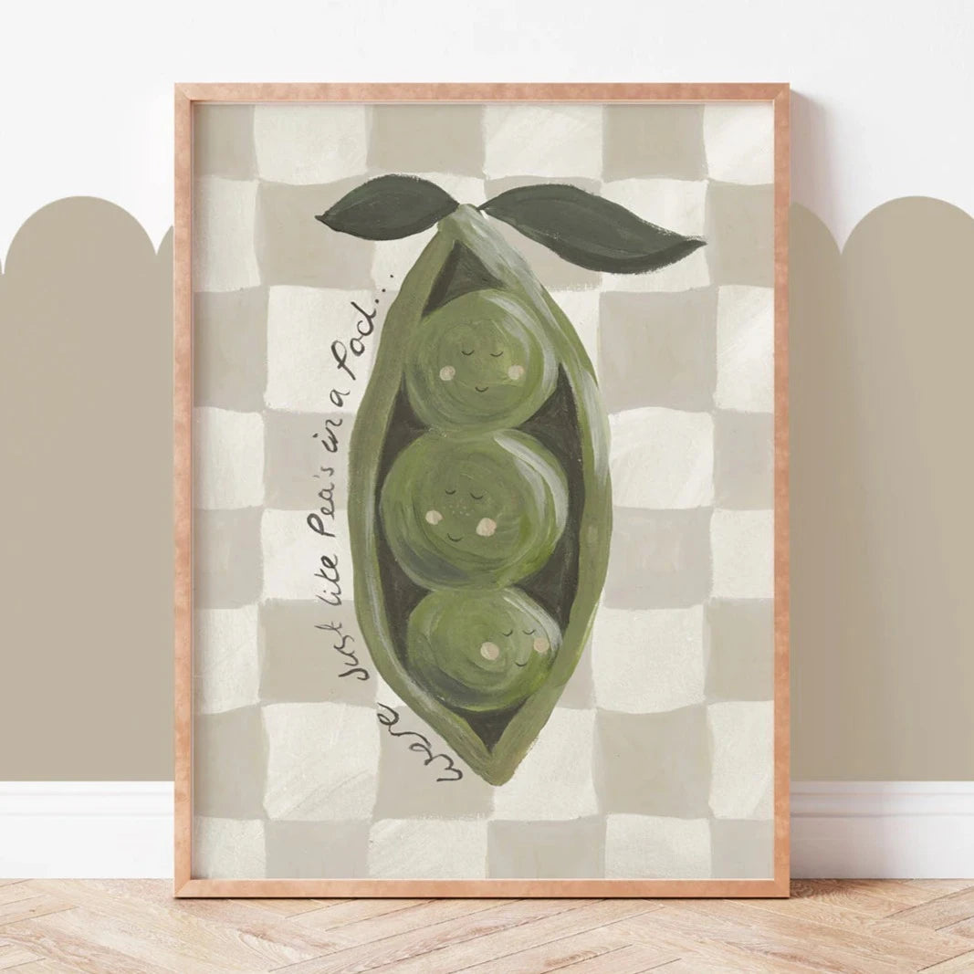 Lion & The Pear - Hand-Illustrated Print - Peas in a Pod - Mabel & Fox