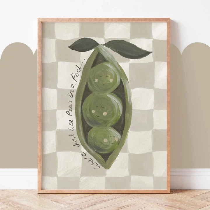Lion & The Pear - Hand-Illustrated Print - Peas in a Pod - Mabel & Fox