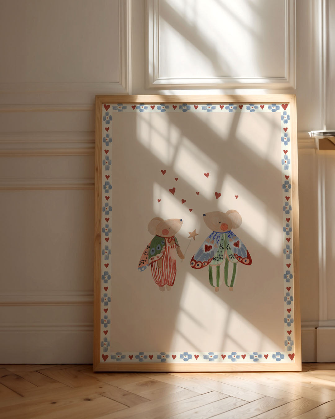 Lion & The Pear - Hand-Illustrated *Exclusive* Print - Butterfly Mice - Mabel & Fox