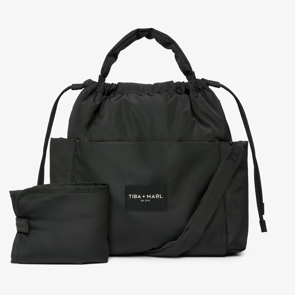 Tiba + Marl - Luna Drawstring Tote - Black - Mabel & Fox