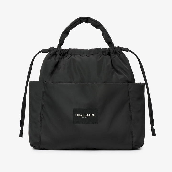 Luna Drawstring Changing Tote Black - Mabel & Fox