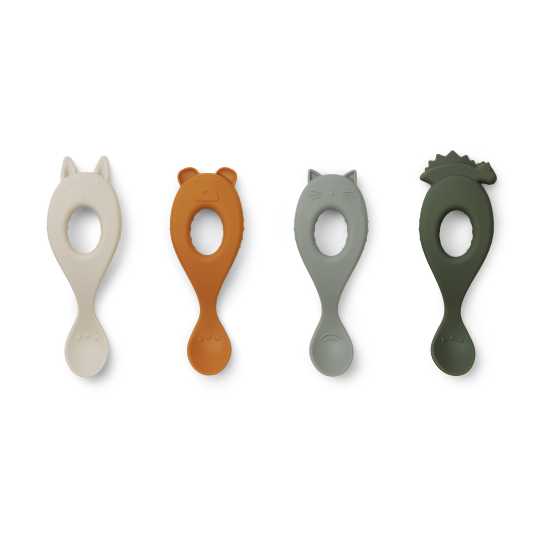 Liewood - Liva Silicone Spoon - Hunter Green Mix (4 Pack)