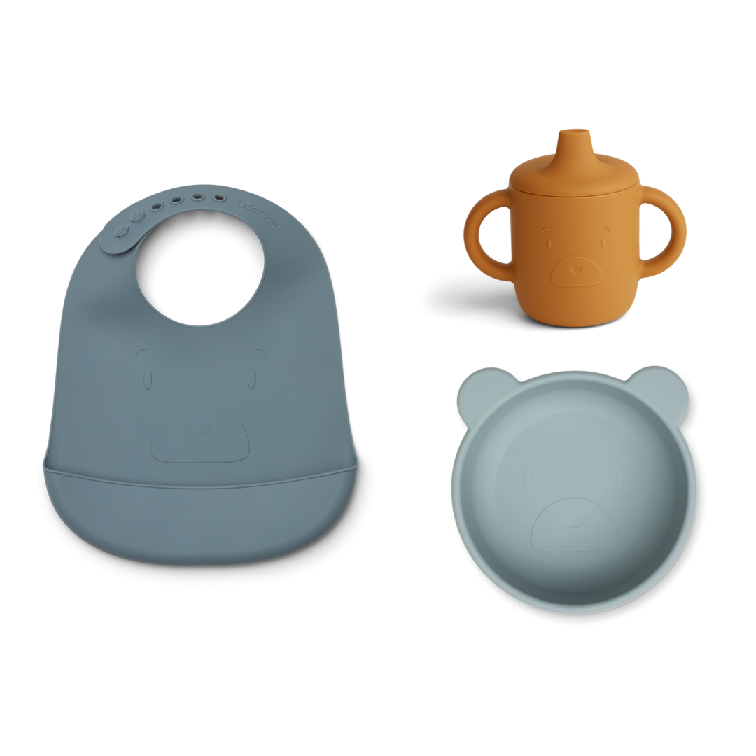 Liewood Connor Baby Dining Set Mr Bear Blue Multi Mix