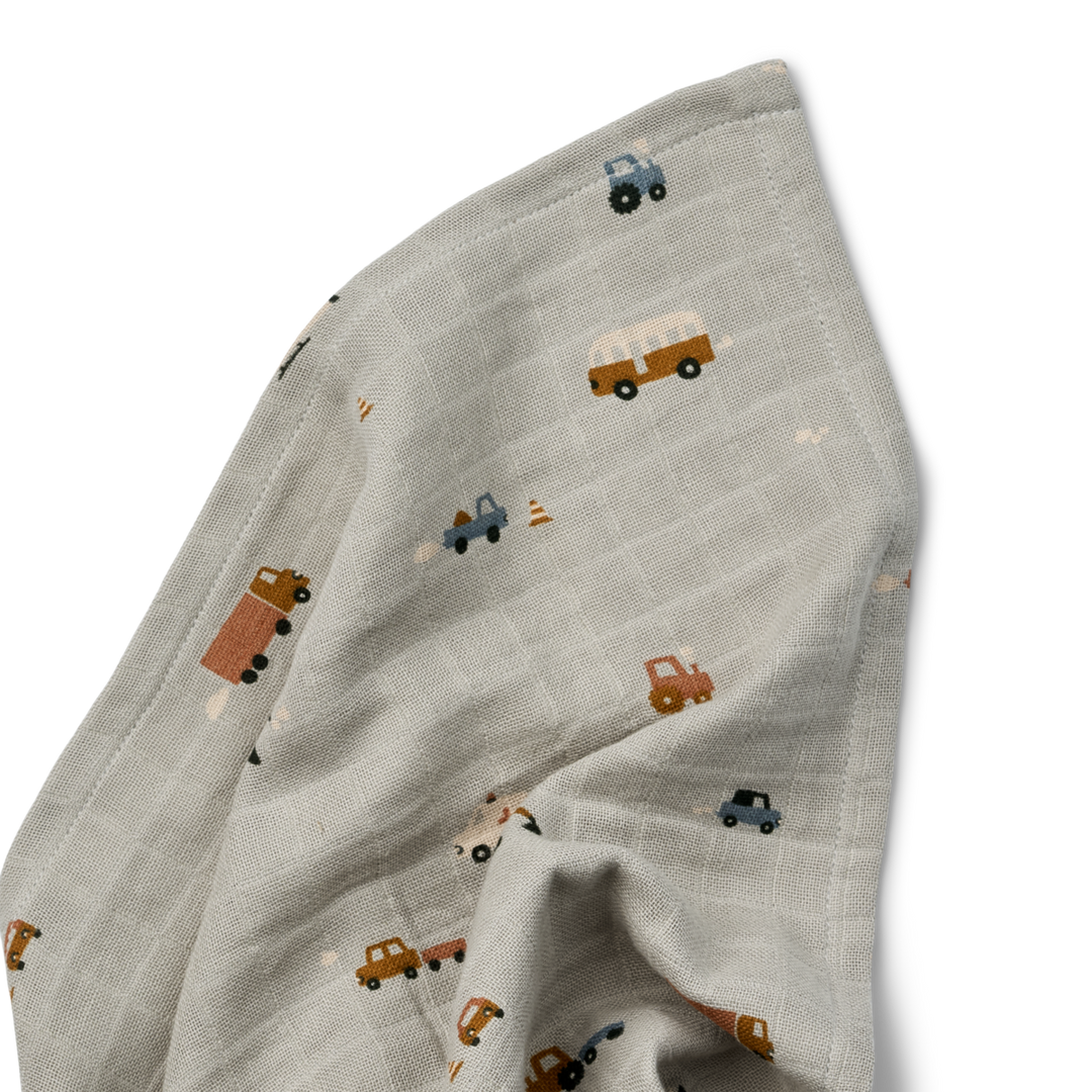 Liewood - Ben Muslin Swaddle - Vehicles / Dove Blue
