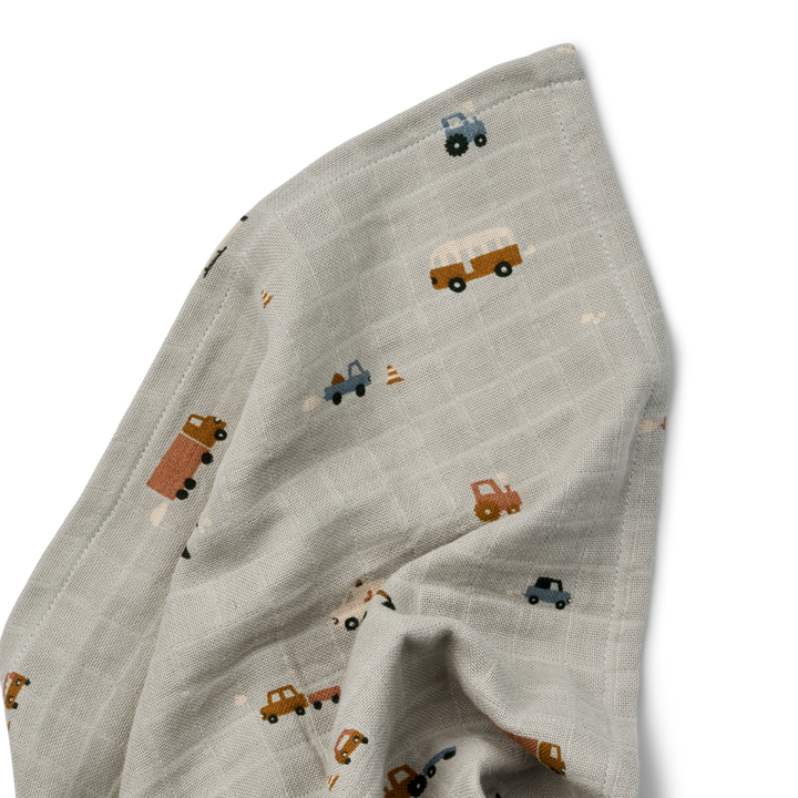 Liewood - Ben Muslin Swaddle - Vehicles / Dove Blue