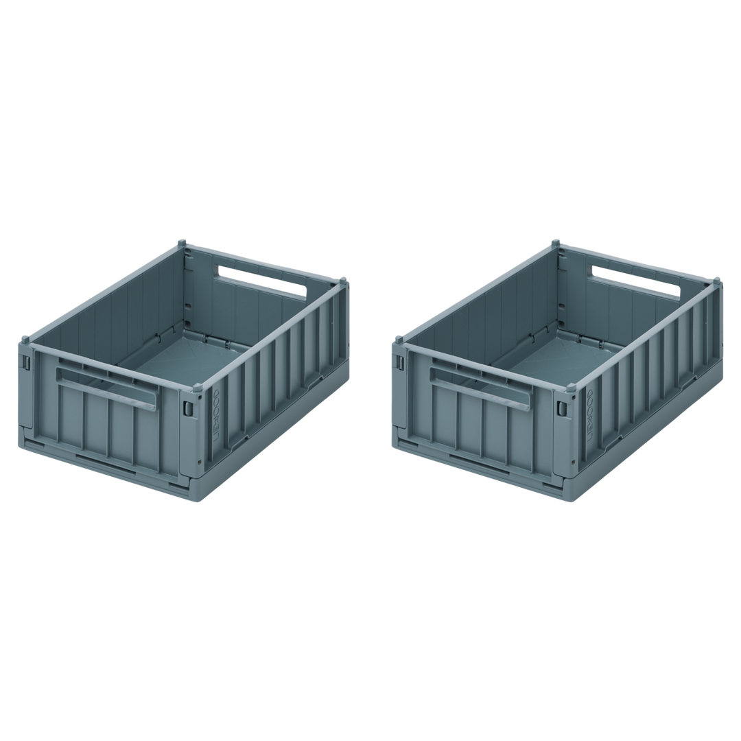 Liewood - Weston Storage Box - Whale Blue - Small (2 Pack)