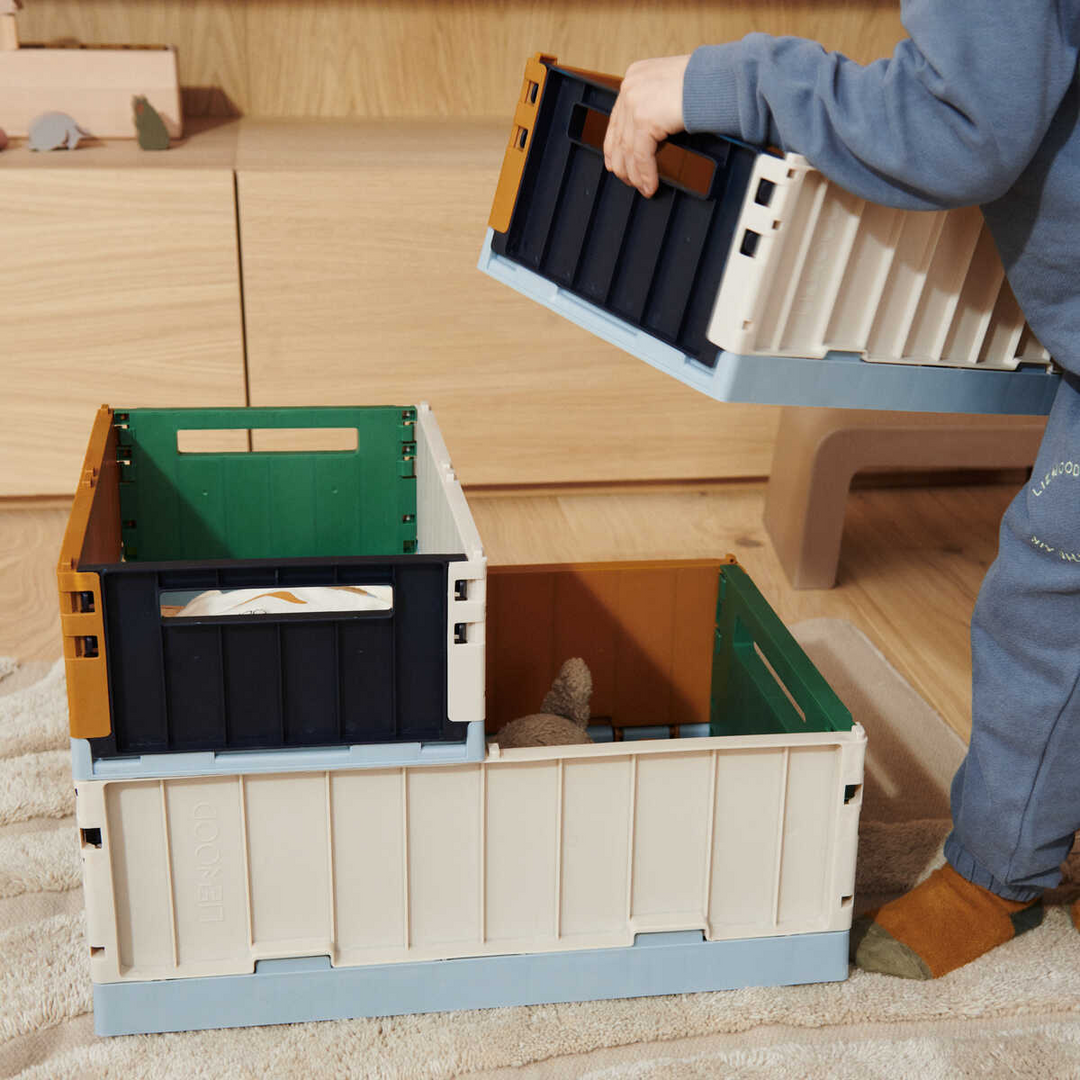 Liewood - Weston Storage Box - Sea Blue Multi Mix - Medium (2 Pack)